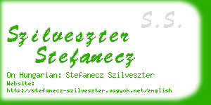 szilveszter stefanecz business card